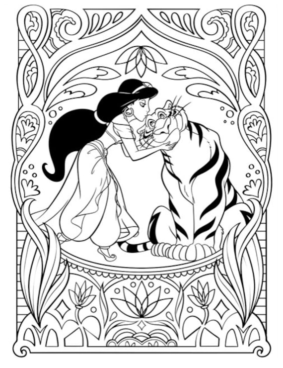 Princess jazmine aladdin colouring pages download now