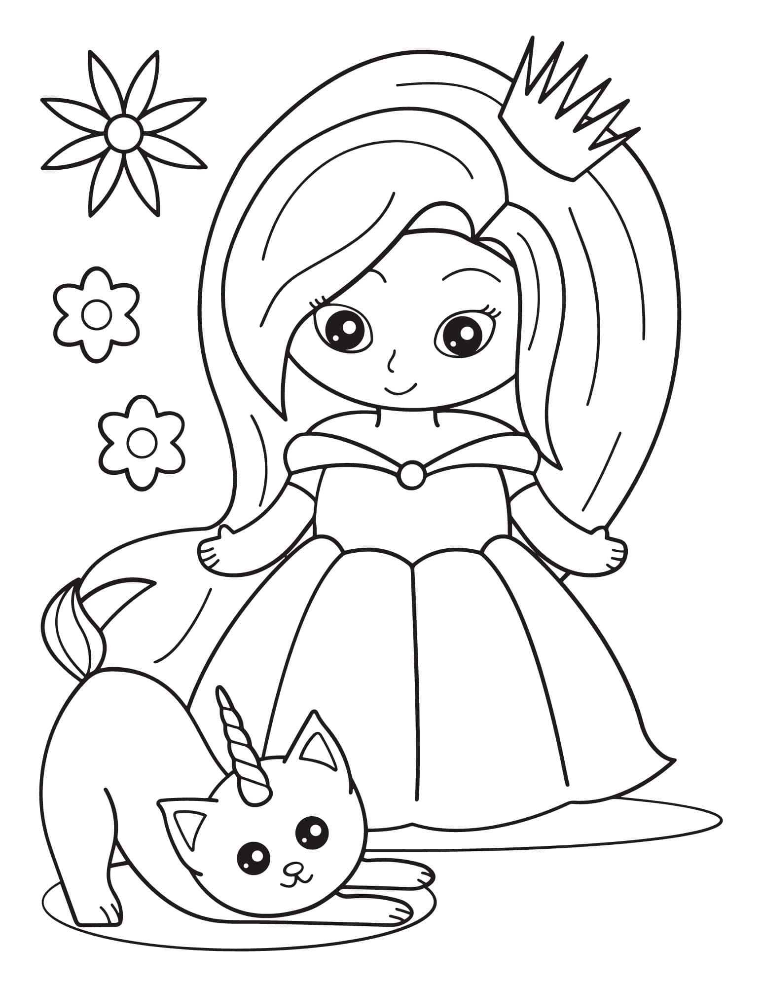 Gorgeous princess coloring pages for kids and adults