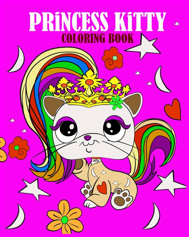 Princess kitty coloring book kitty cat coloring book with funny cats adorable kittens and hilarious scenes for cat lovers ages