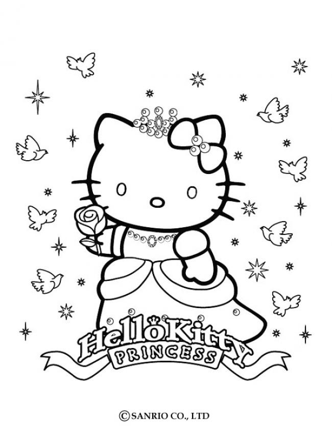 Princesse kitty coloring pages