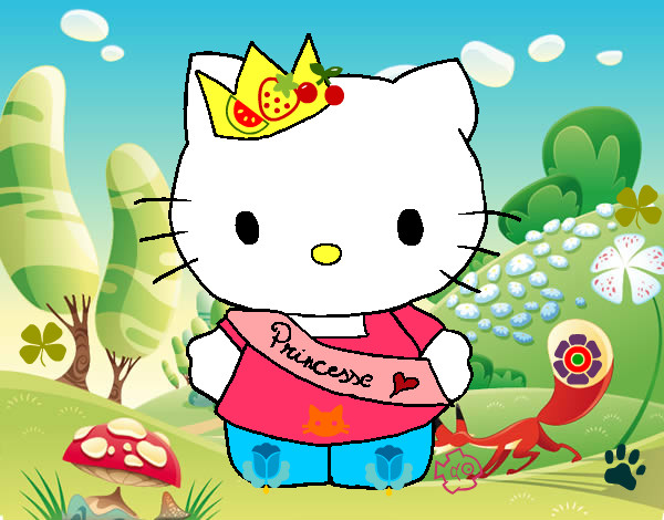 Colored page princess kitty painted by hellokitty