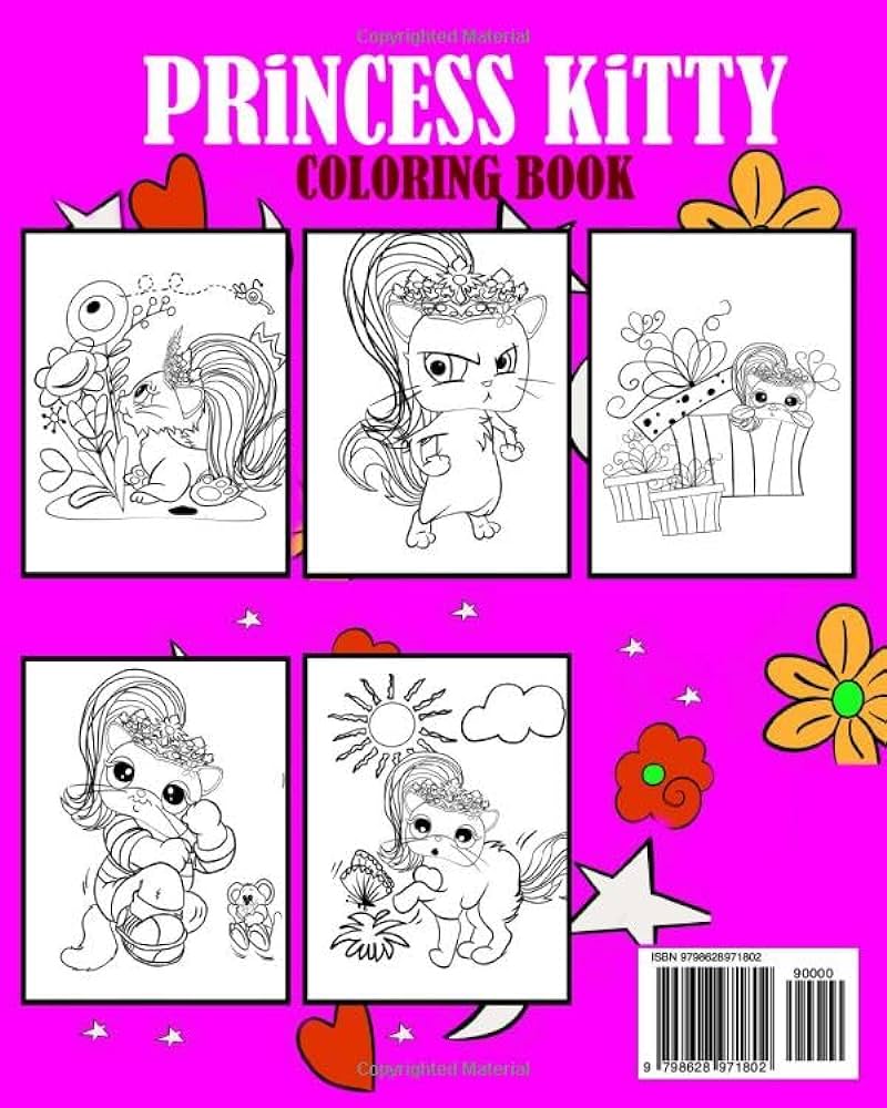 Princess kitty coloring book kitty cat coloring book with funny cats adorable kittens and hilarious scenes for cat lovers ages