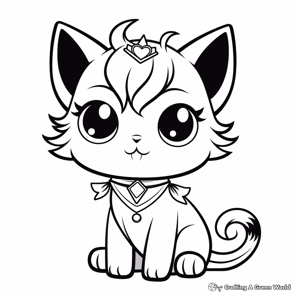 Chibi cat coloring pages