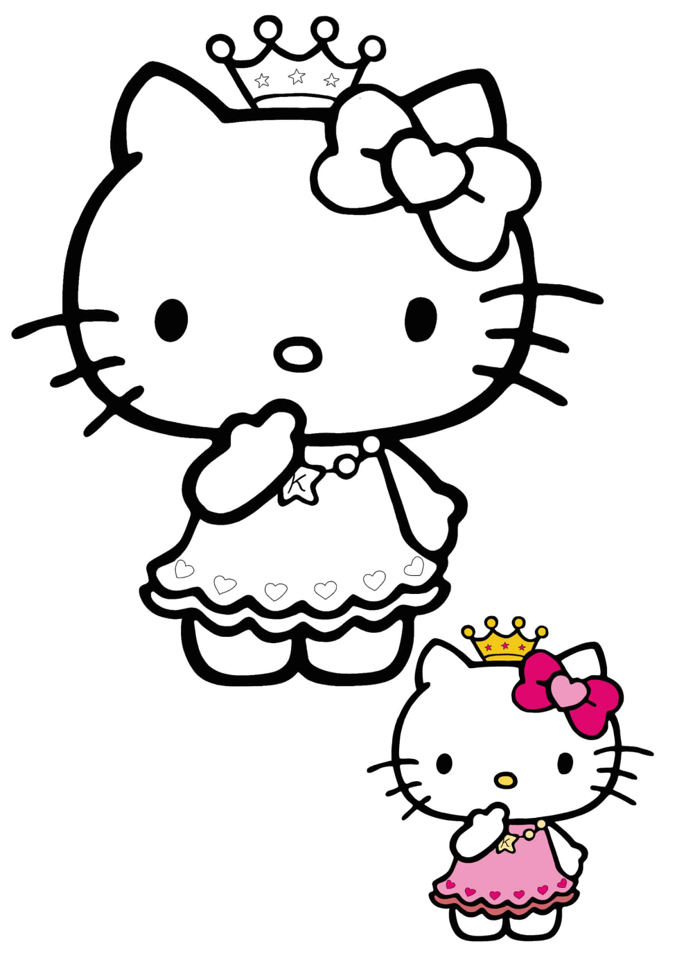 Hello kitty princess coloring pages