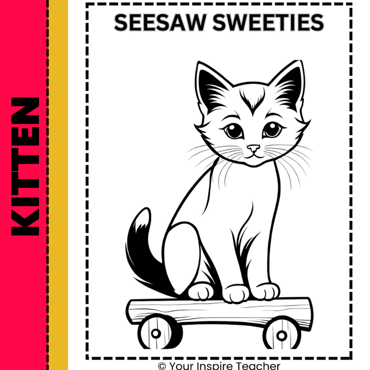 Unique kitten coloring pages for kids