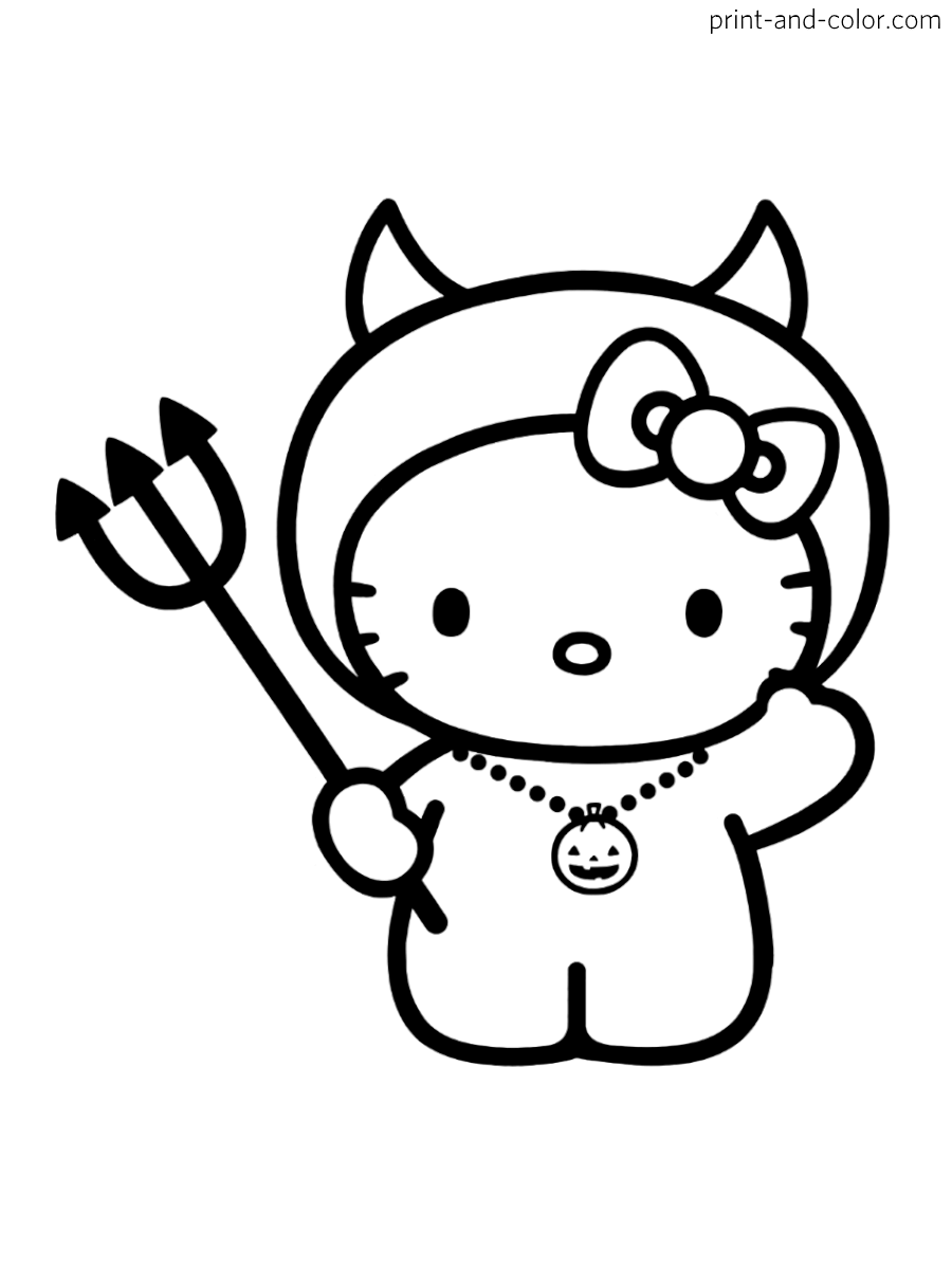 Hello kitty coloring pages print and color