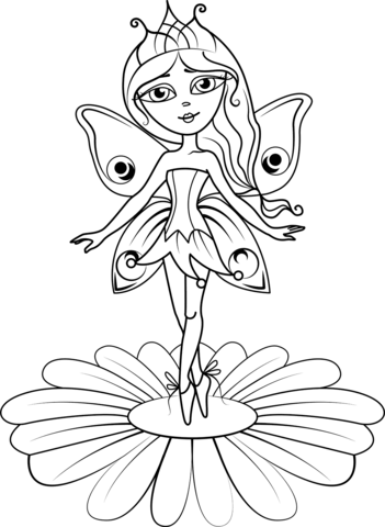 Fairy princess coloring page free printable coloring pages