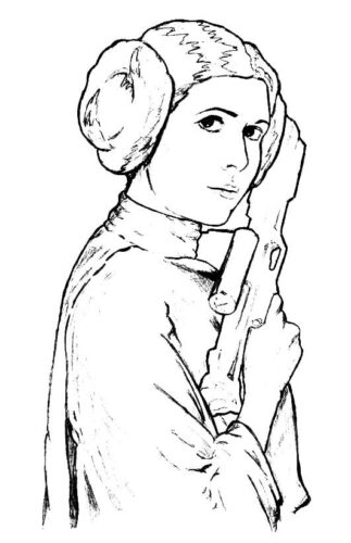 Star wars princess leia coloring page