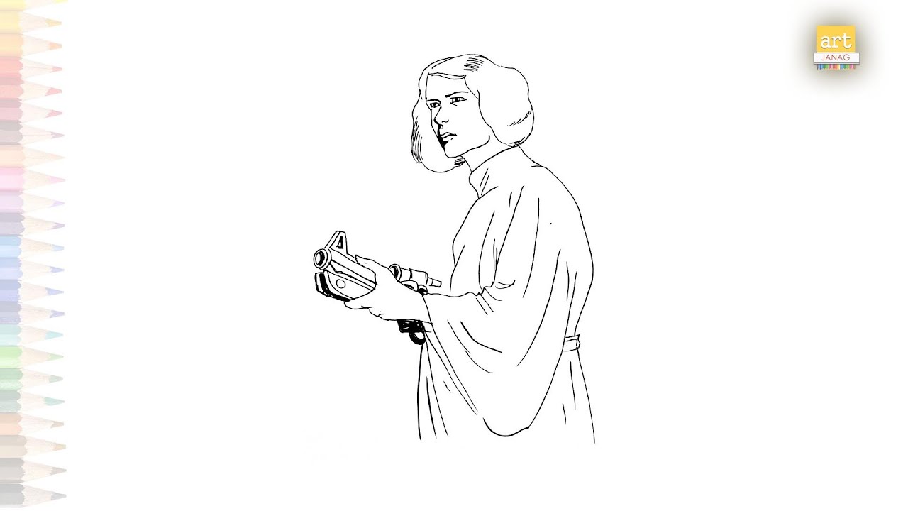 Princess leia organa drawings princess leia organa how to draw princess leia organa easy step