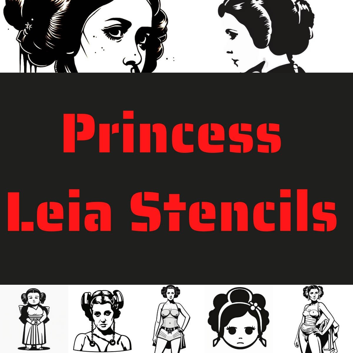 Free printable princess leia stencils and silhouettes