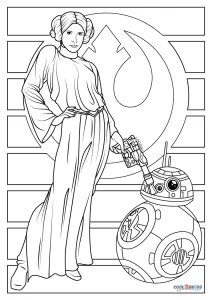 Free printable princess leia coloring pages for kids