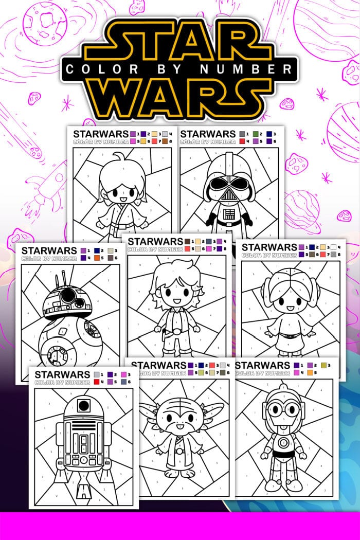 Free coloring pages star wars color by number printables