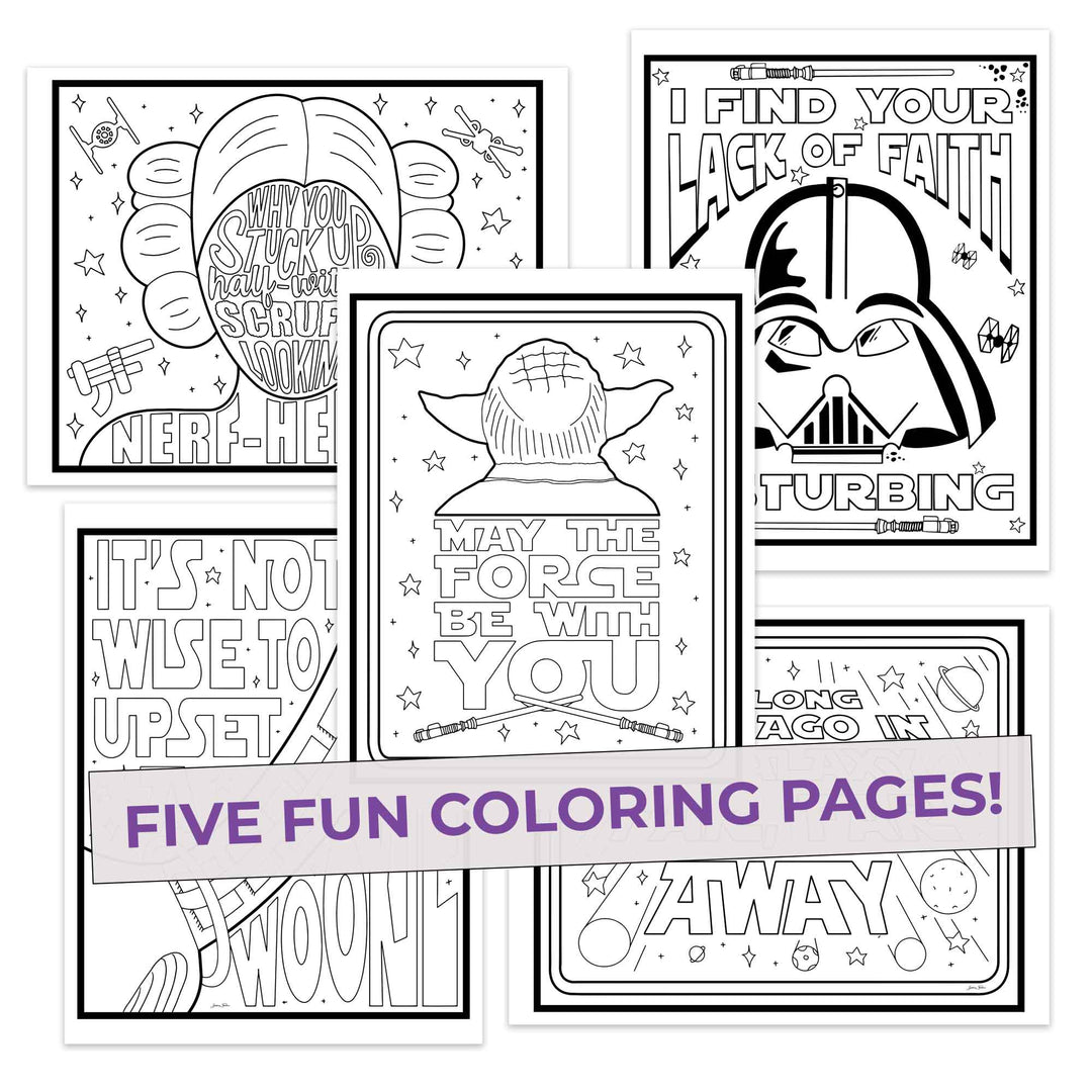 Star wars inspired coloring pages pack â pop colors