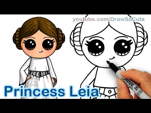 How to draw star wars princess leia cute step by step easy