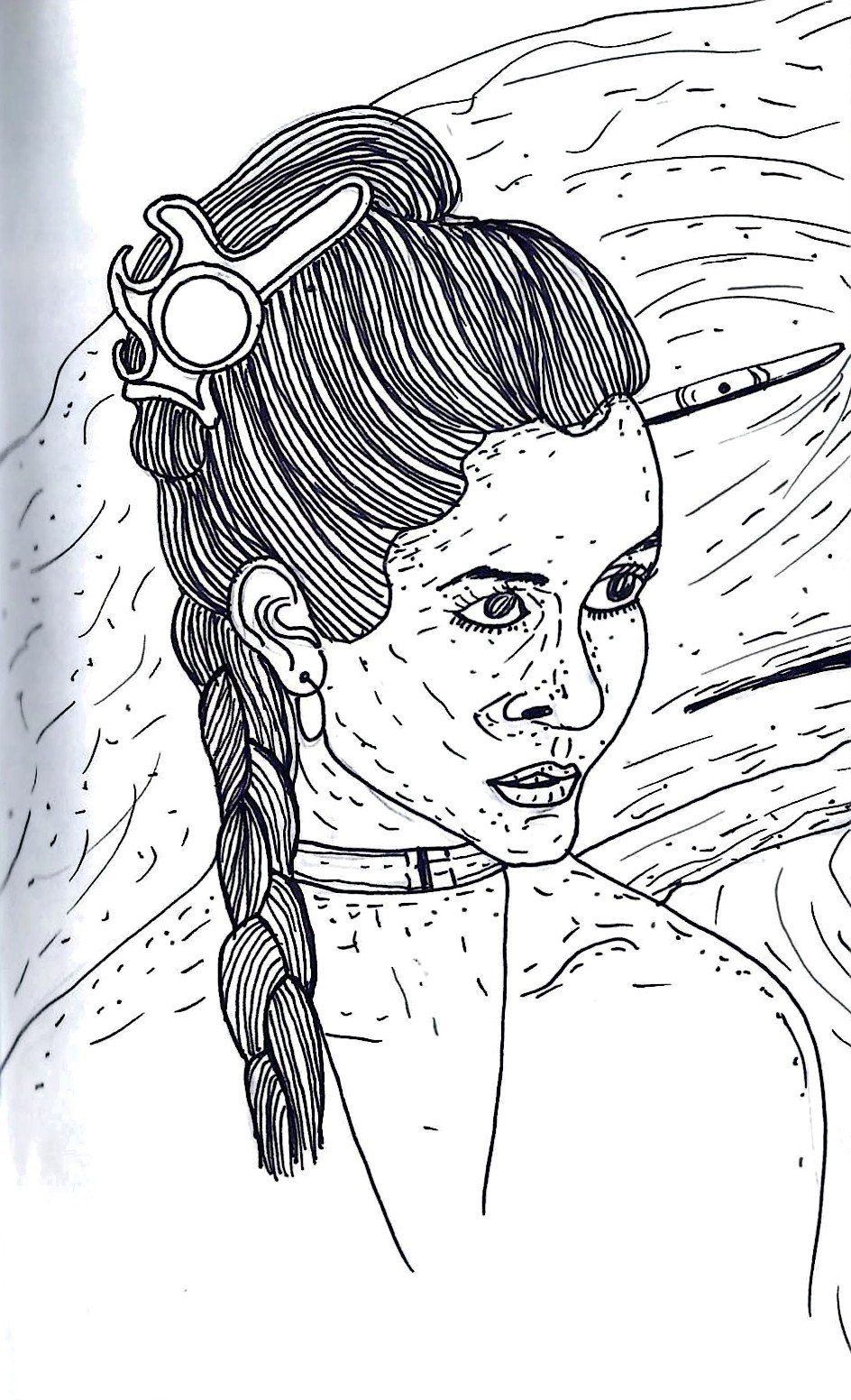 Princess leia is captured by jabba the hutt drawing by imaginary thinking doodle addicts