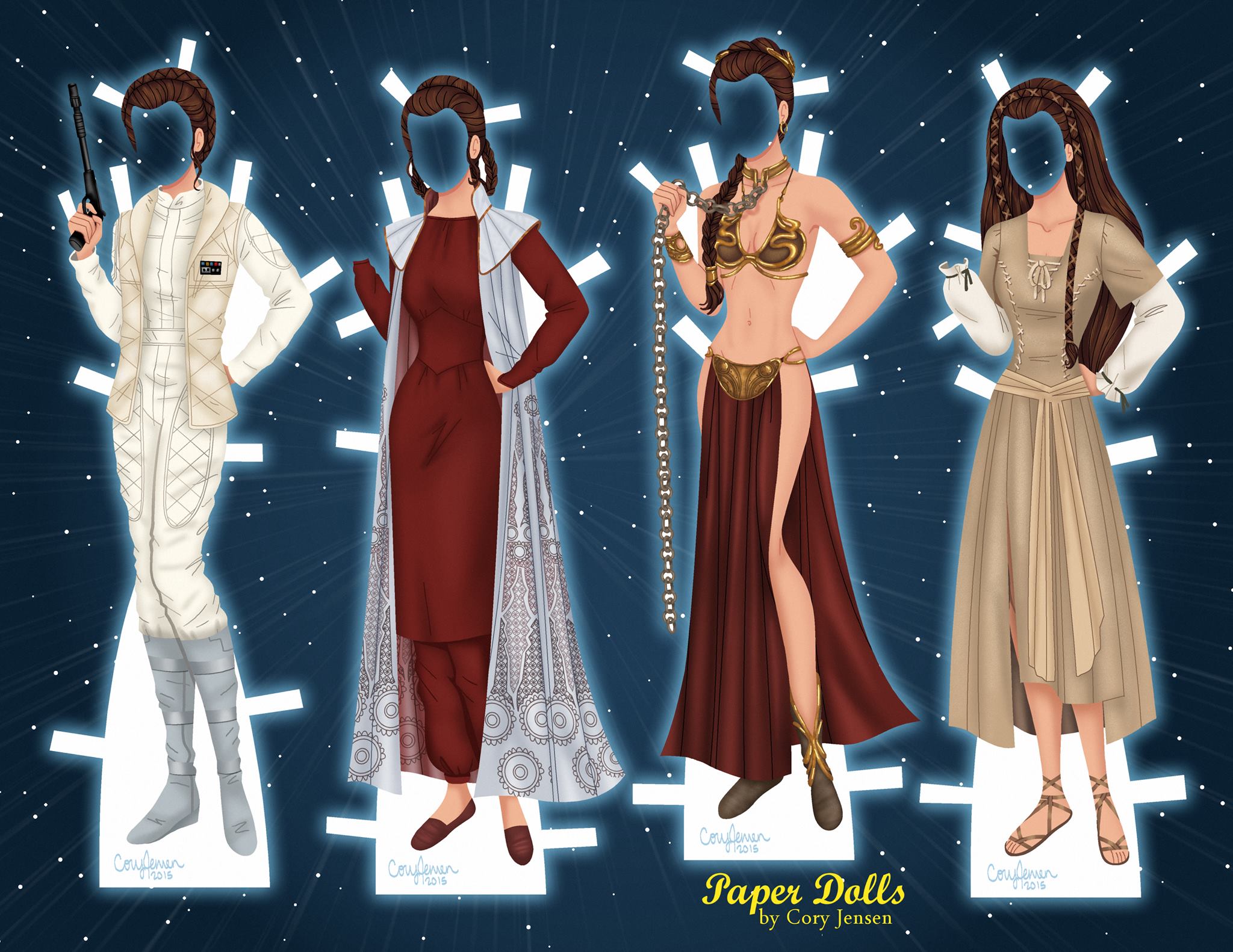 Printable princess leia paper doll by cory â