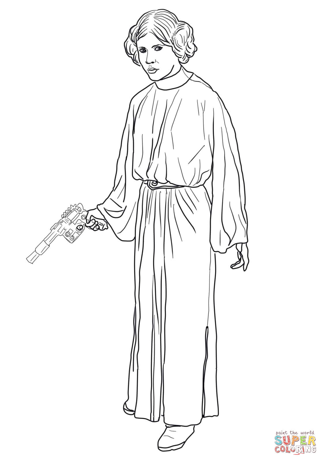 Princess leia coloring page free printable coloring pages