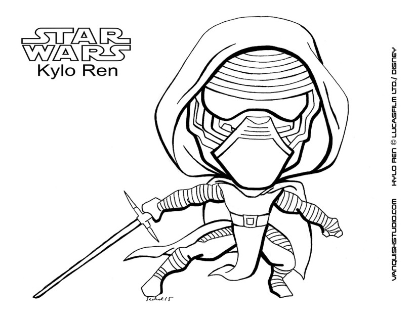 Star wars coloring page â kylo ren vanquish studio