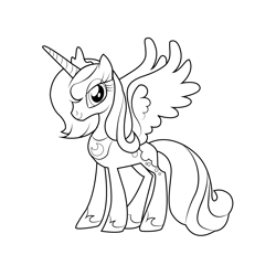 Princess luna my little pony equestria girls coloring page for kids
