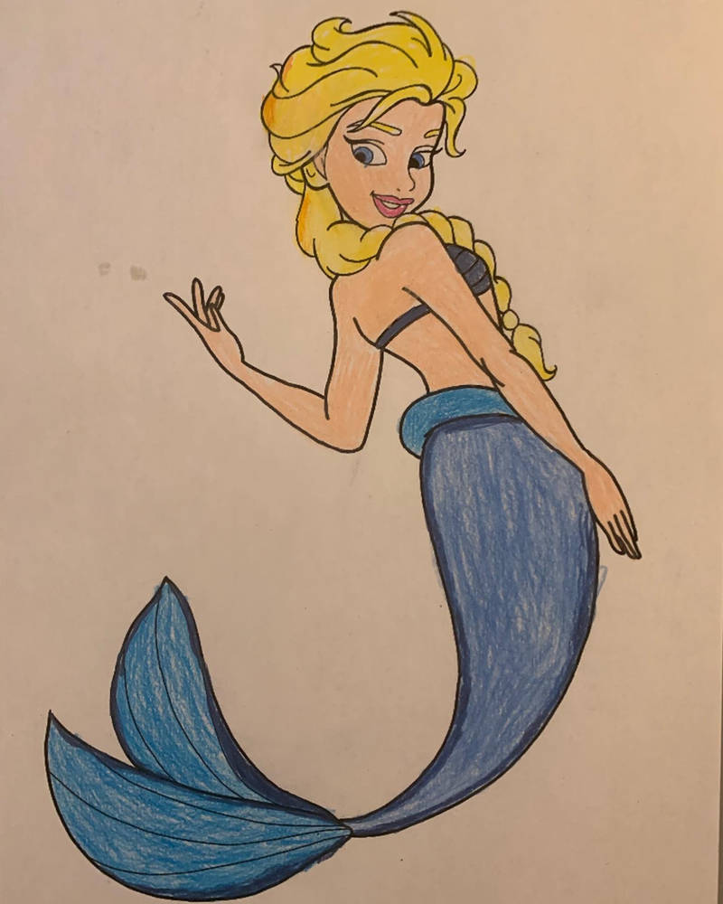 Frozen elsa mermaid coloring page by jeslacker on