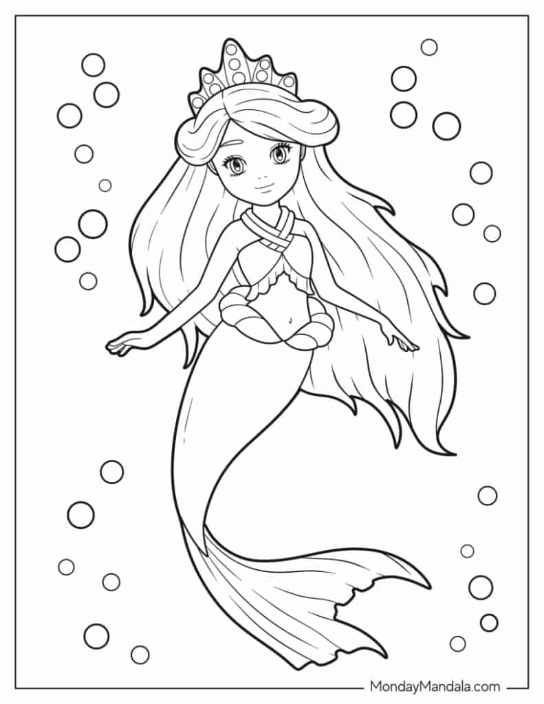 Free Mermaid Coloring Pages  Printable Mermaid Coloring Sheets