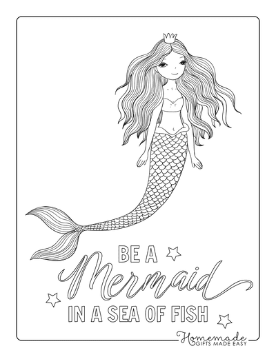 Free printable mermaid coloring pages