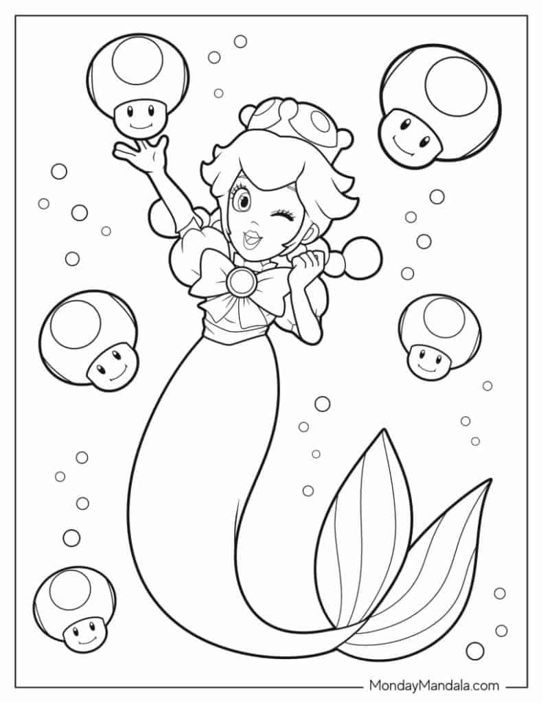 Mermaid coloring pages free pdf printables