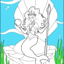 Mermaid princess coloring pages