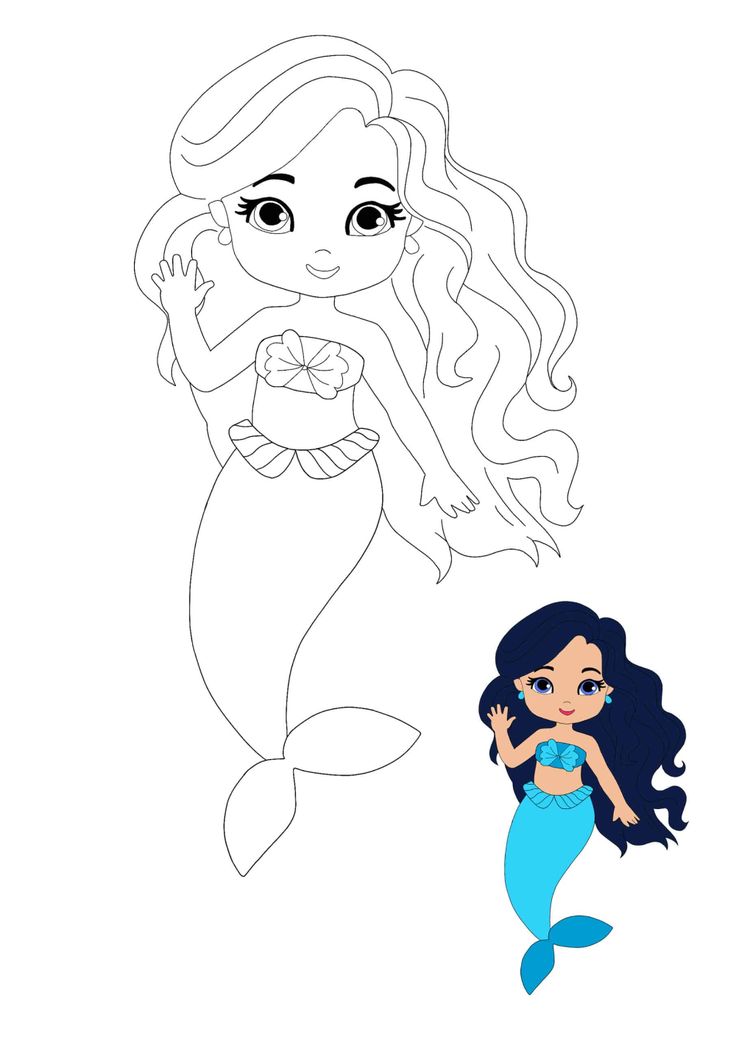 Mermaid princess coloring pages