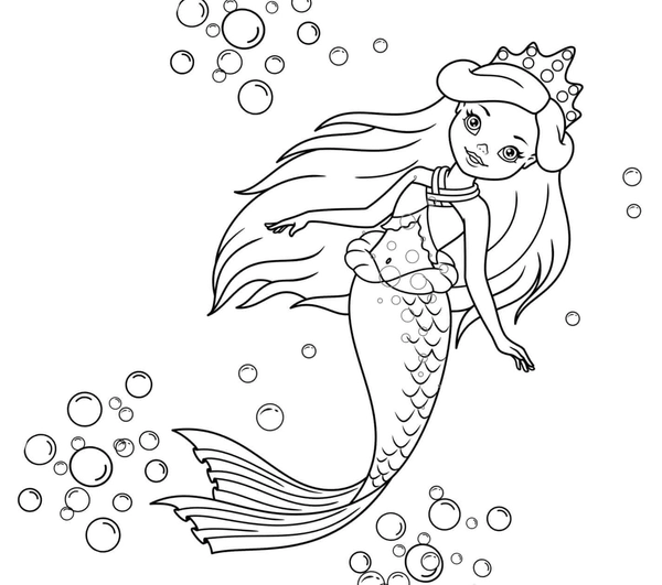 Ðï mermaid princess with crown