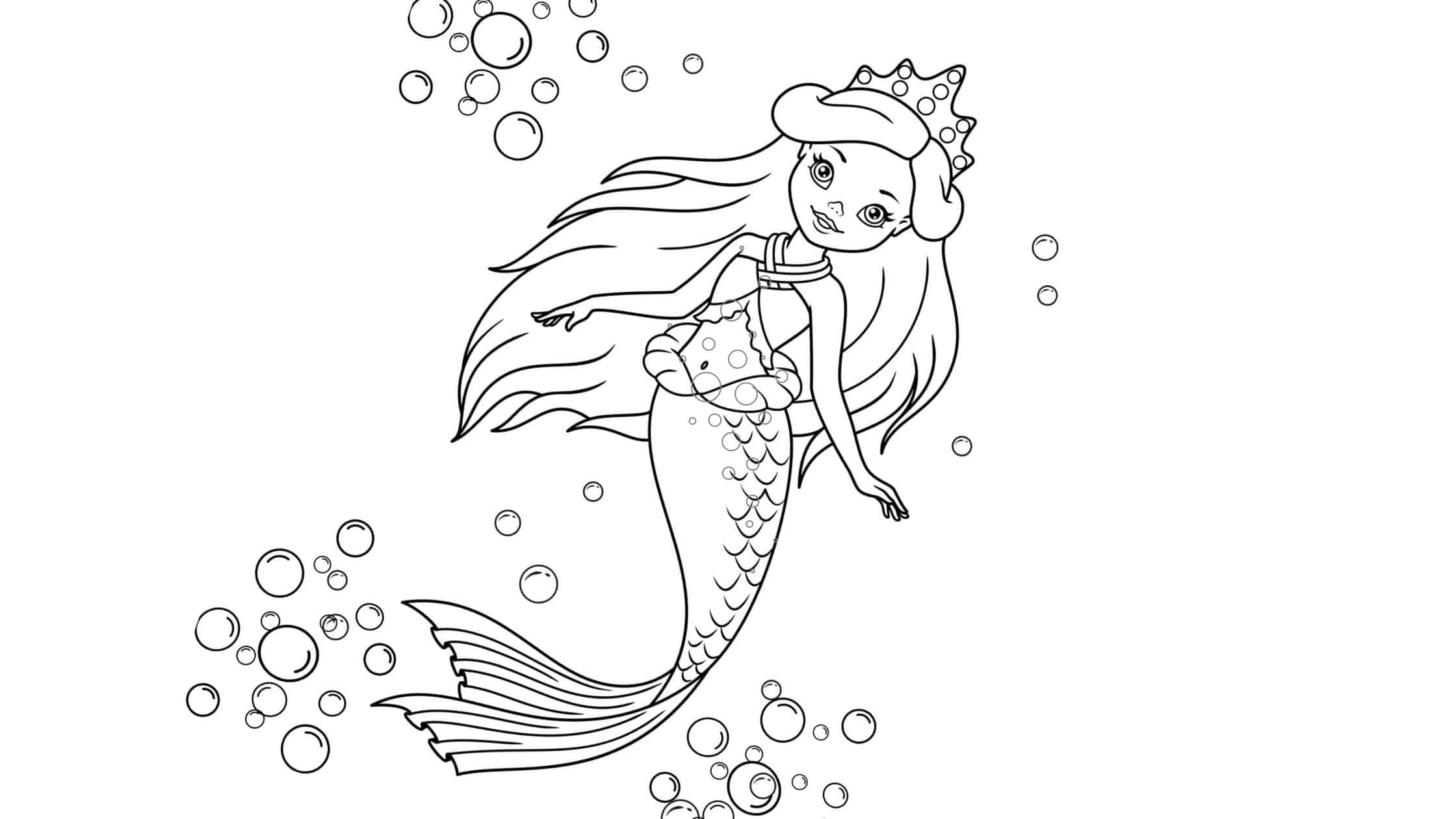 Free printable princess mermaid coloring pages