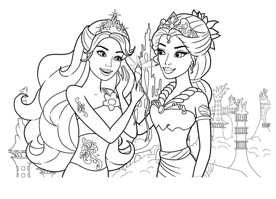 Barbie mermaid coloring pages