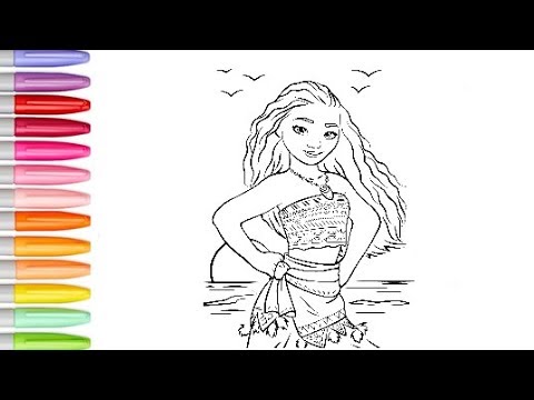 Coloring disneys princess moana coloring pages for kids toddlers coloring princess moana drawing