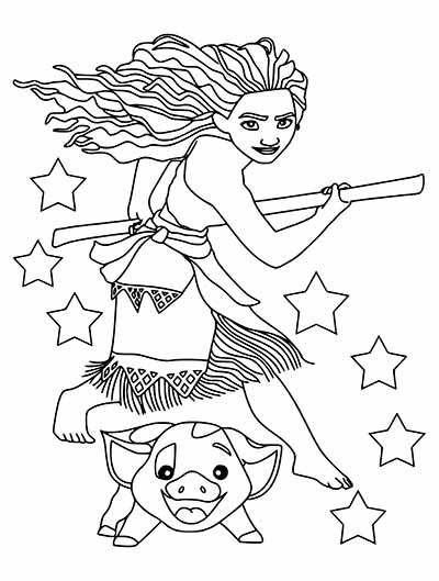 Updated moana coloring pagesmaui coloring pages too