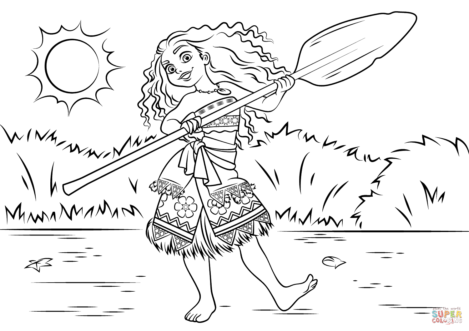 Princess moana waialiki coloring page free printable coloring pages