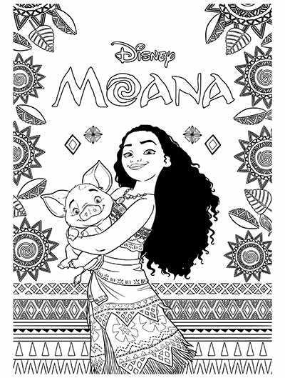 Updated moana coloring pagesmaui coloring pages too