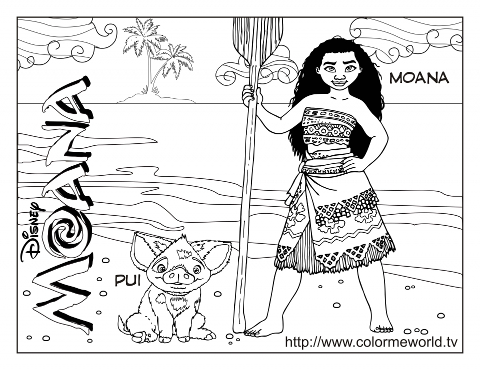 Free printable disney princess moana coloring pages