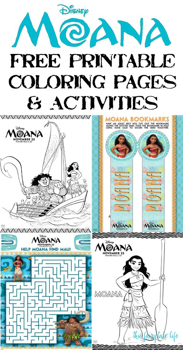 Moana coloring pages and printables