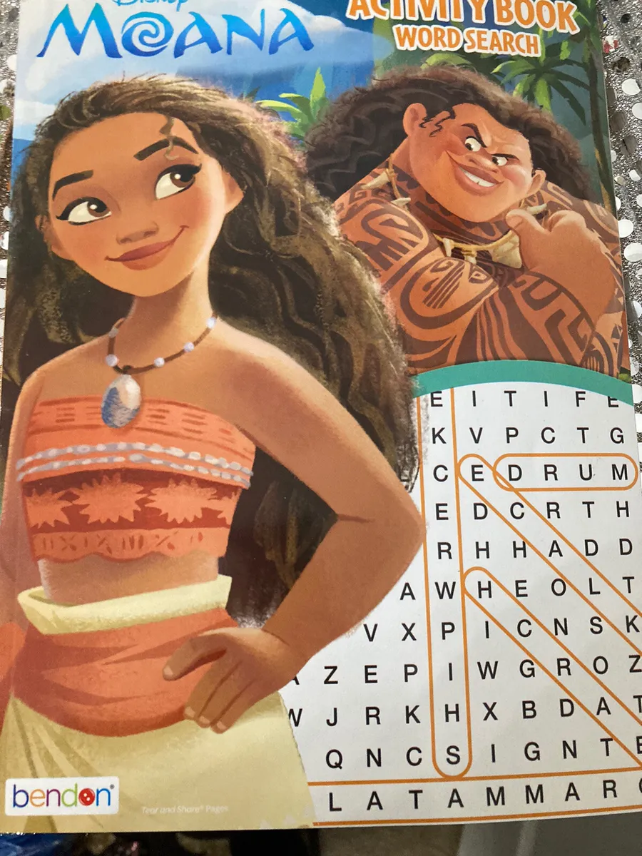 Disney moana activity book word search disney princess coloring pages