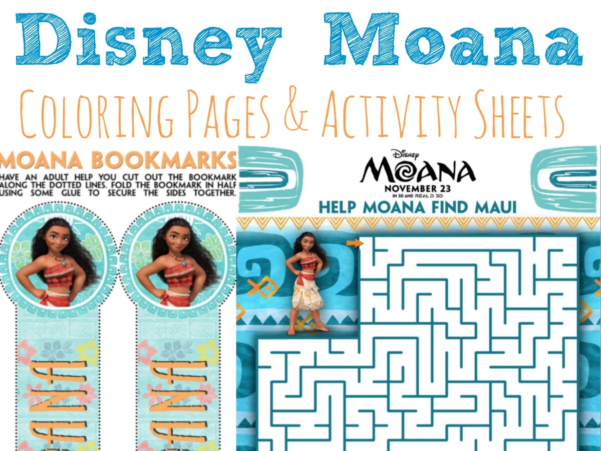 Moana coloring pages and activity sheets moana