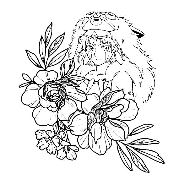 Princess mononoke coloring pages