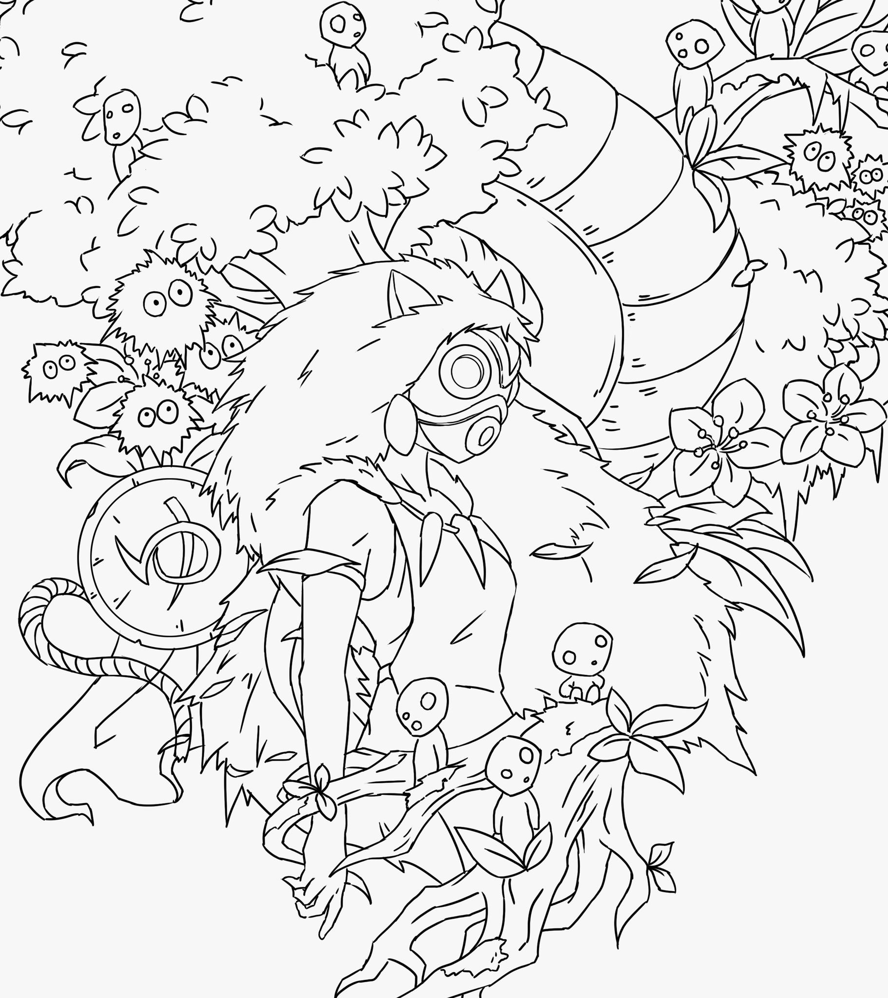 Nik hagialas on x working on a really fun mission cant wait to show the full final â â â wip miyazaki miyazakitattoo princessmononoke digitalart drawing photoshop anime httpstcoyvzcvanty x