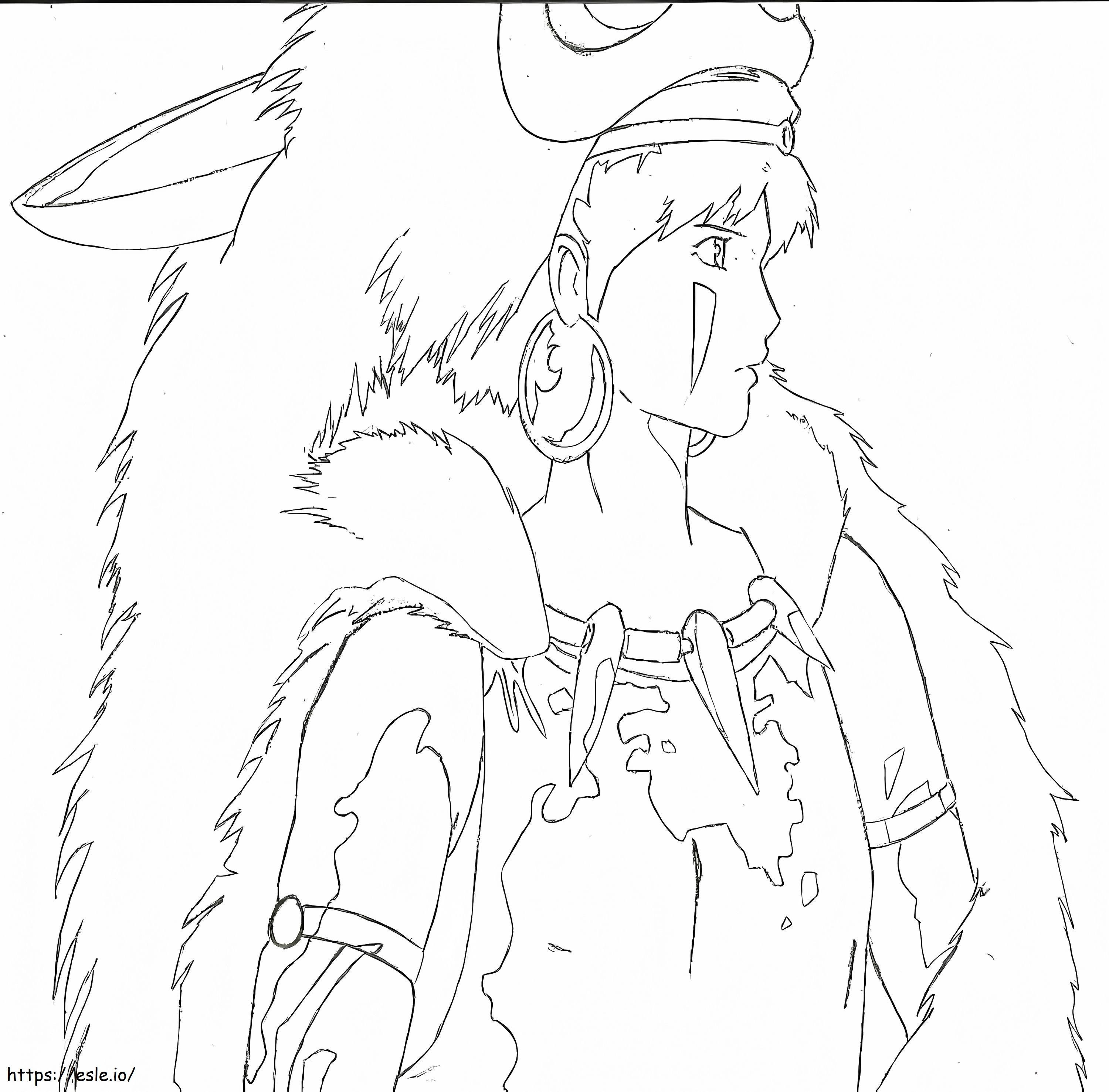 Princess mononoke coloring page