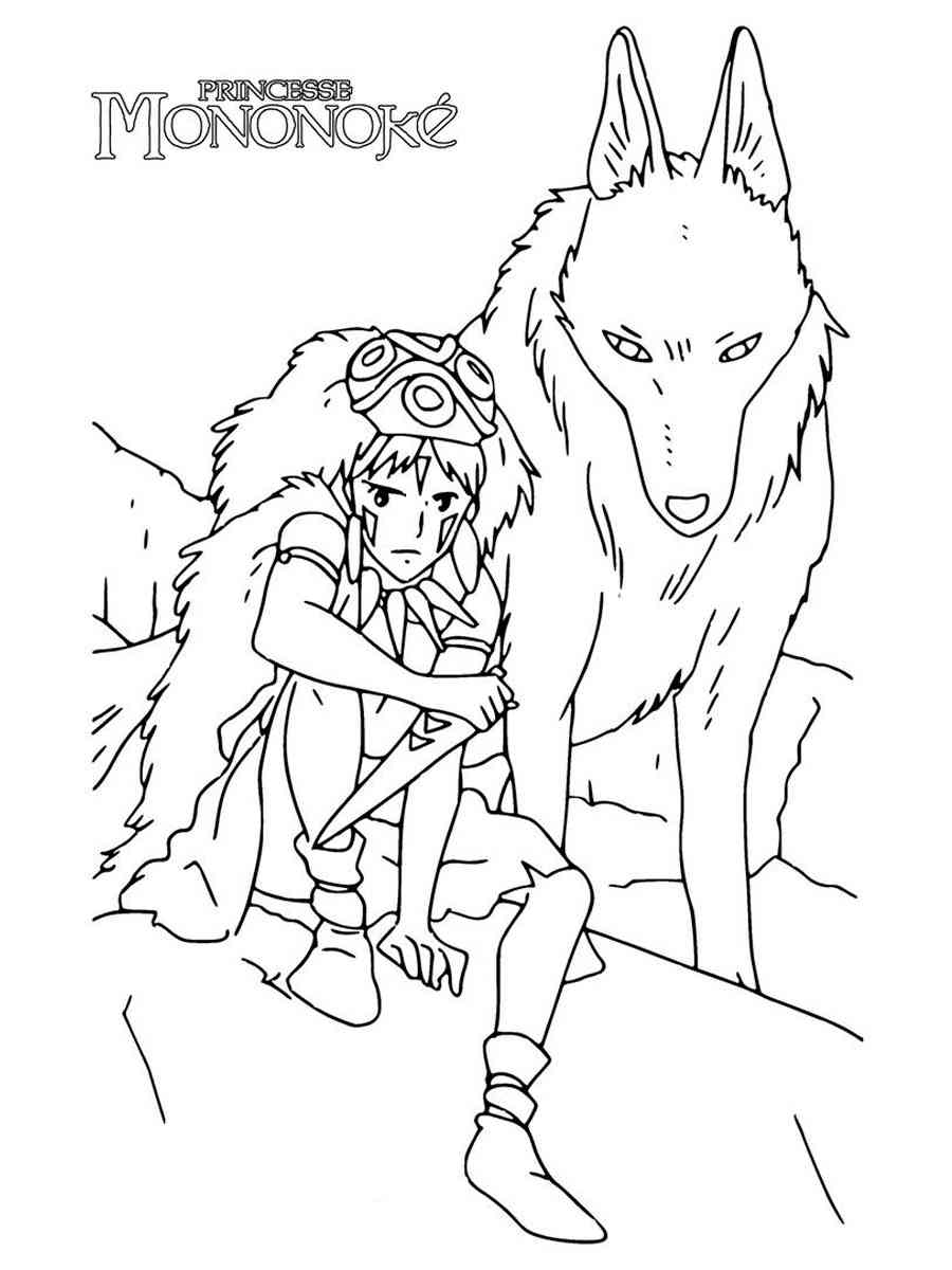 Princess mononoke coloring pages