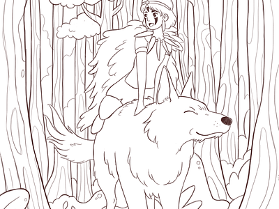 Princess mononoke fanart by aliaga mirguseinov on