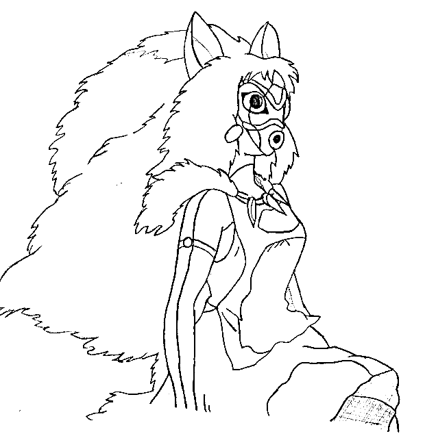 Princess mononoke coloring pages printable for free download