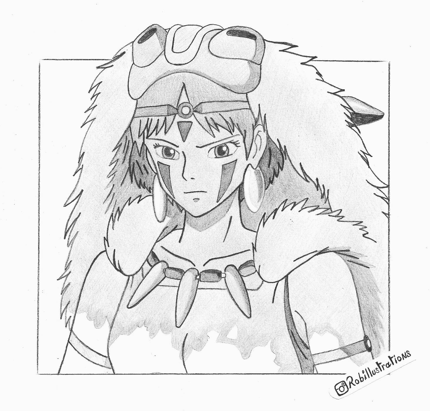 Princess mononoke fanart i made hope you like it ð rghibli