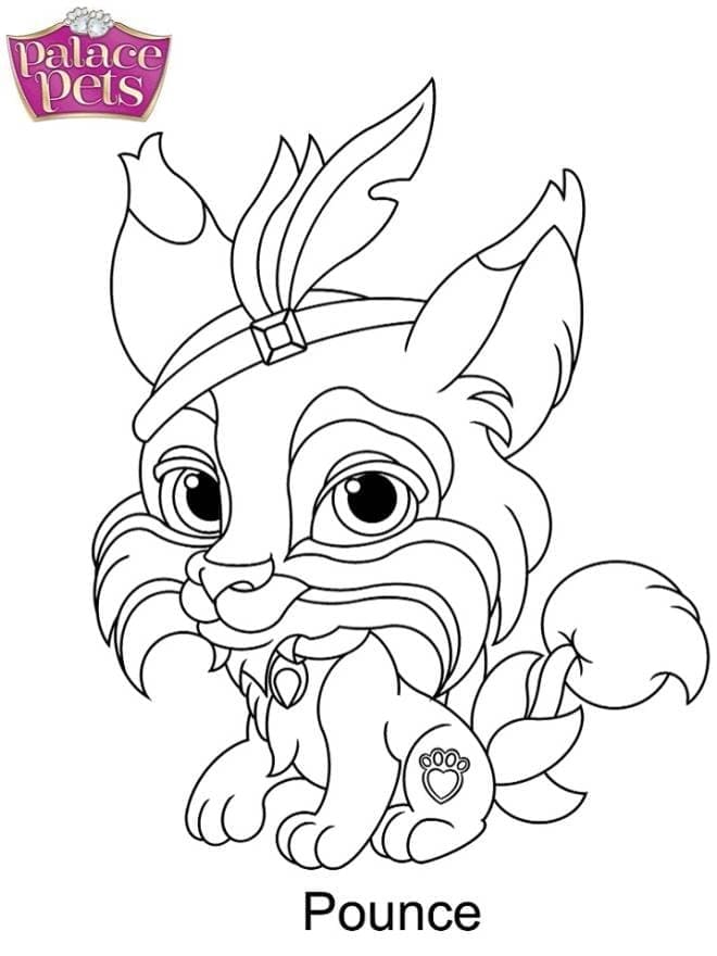 Pounce from palace pets coloring page