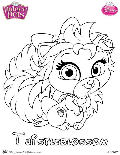 Princess palace pets coloring page of thistleblossom princess coloring pages disney princess pets coloring pages