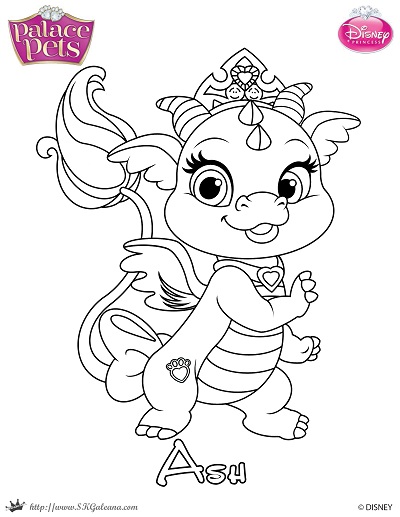 Free princess palace pets coloring page of ash â